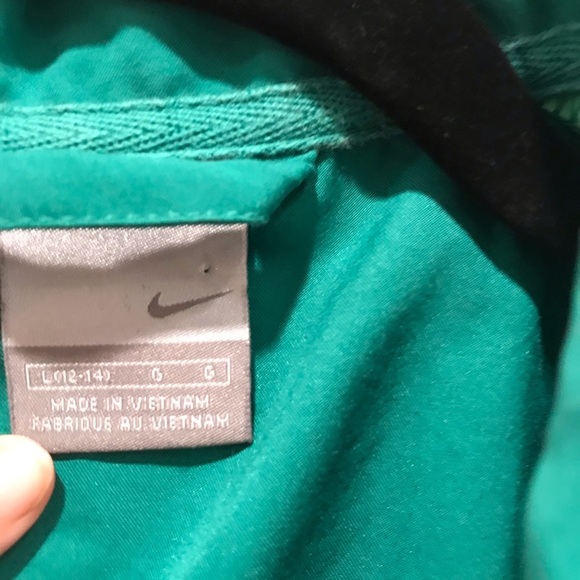 Nike Green Zip Front Lightweight Jacket L Stripe - Picture 4 of 7